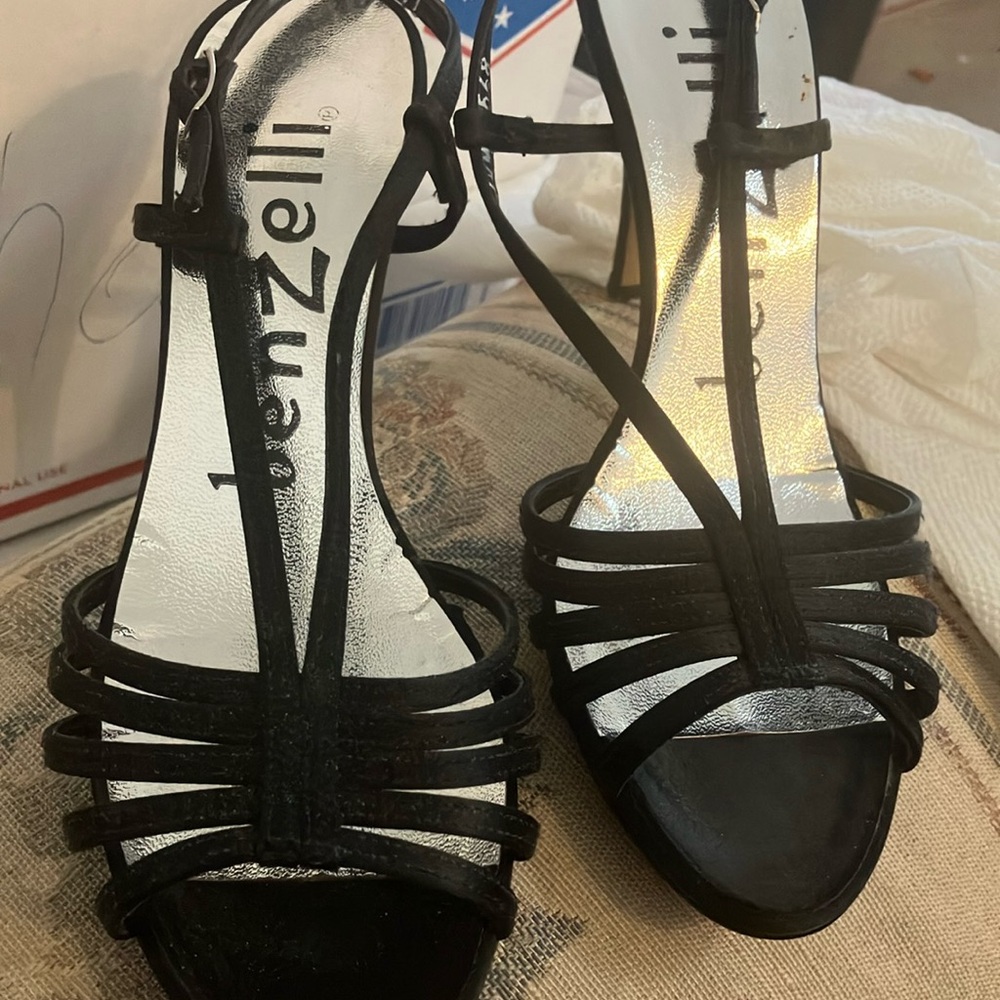 FINAL MARKDOWN Strappy satin benzelli sandals 6 1/2